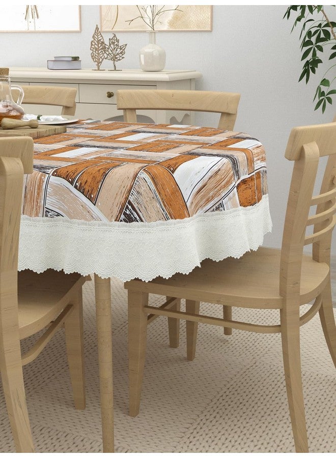 Clasiko 6 Seater Oval Dining Table Cover; 60x90 Inches or 152x228 Cms; Material - PVC; Shape - Oval; Pack of 1; Anti Slip; Brown Checks 69050 - Image 3