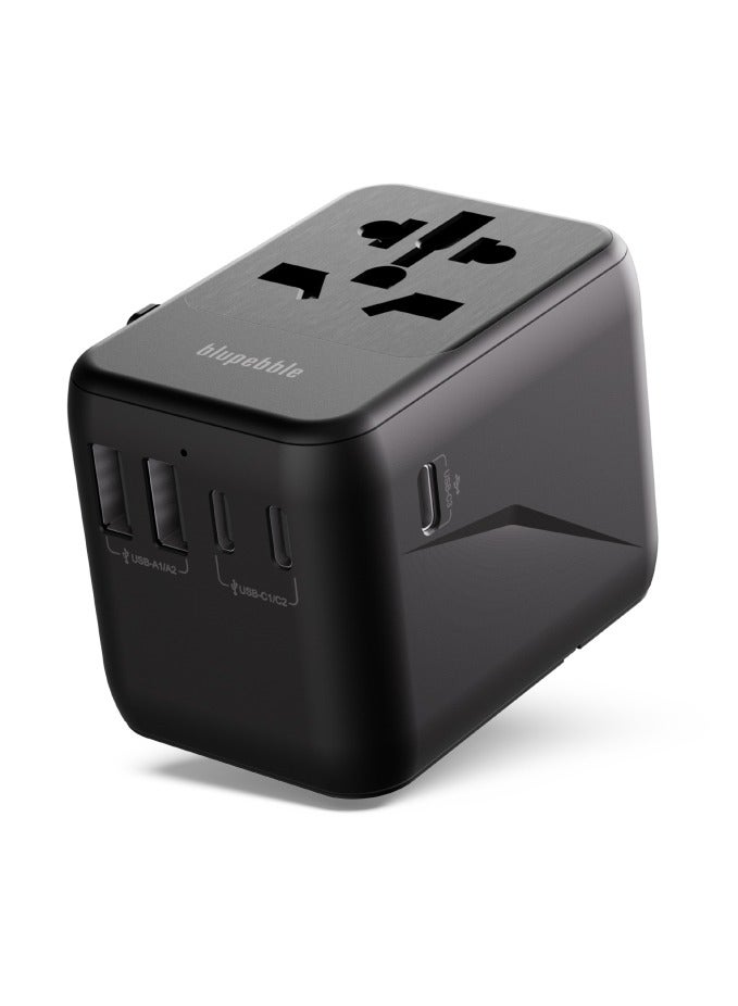blupebble Passport 5 GaN III World Travel Adapter | 35W QC 3.0 Fast Charger with 3 USB-C & 2 USB-A | Universal Plug for USA, UK, EU, AU | Compatible with iPhone, Laptop, Tablets - Image 1