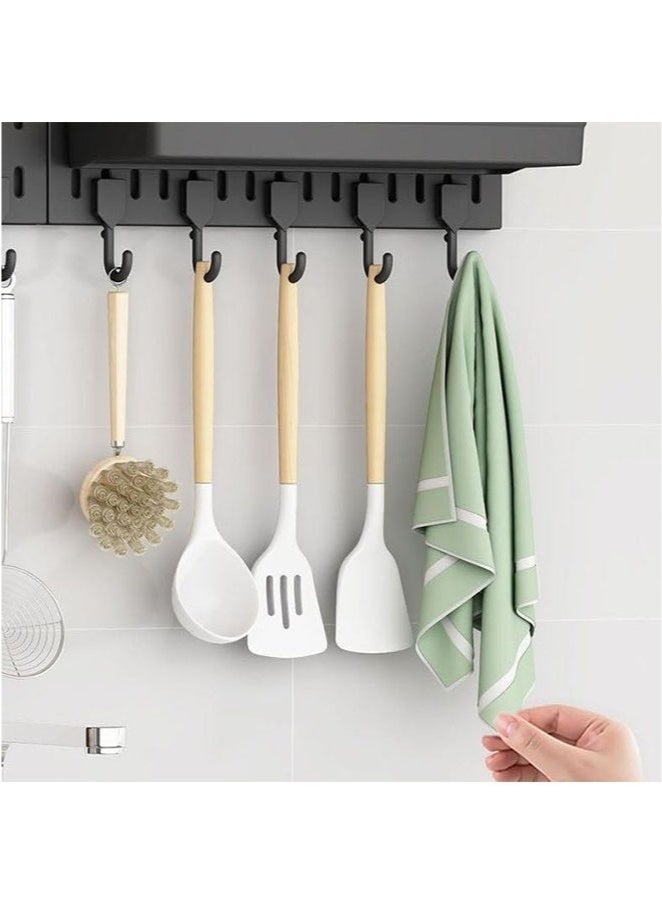 كيلا طقم أدوات عرض اللوح المشدود على الحائط المعلق على الحائط، طقم أدوات عرض اللوح المشدود على الحائط لغرفة المعيشة وغرفة الألعاب، منظم حائط معلق على الحائط، حامل لوح مشدود للتنظيم (أسود) - Image 3