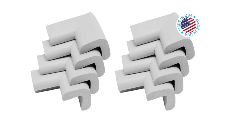 Kidkusion Corner Cushions, Off White - 8 Pack | Foam Safety; Table Protector; Furniture Safety; Edge Guard - Image 1