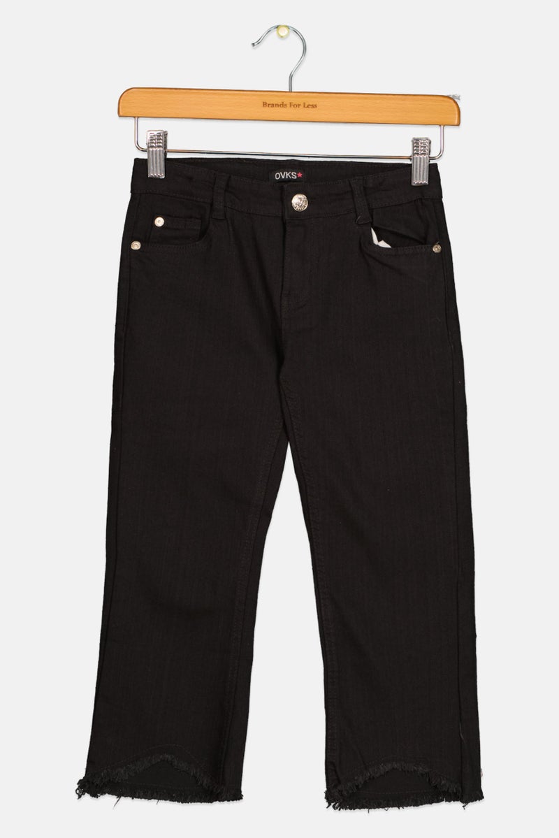 Overkids Kids Girl Solid Denim Jeans, Black  - Image 1