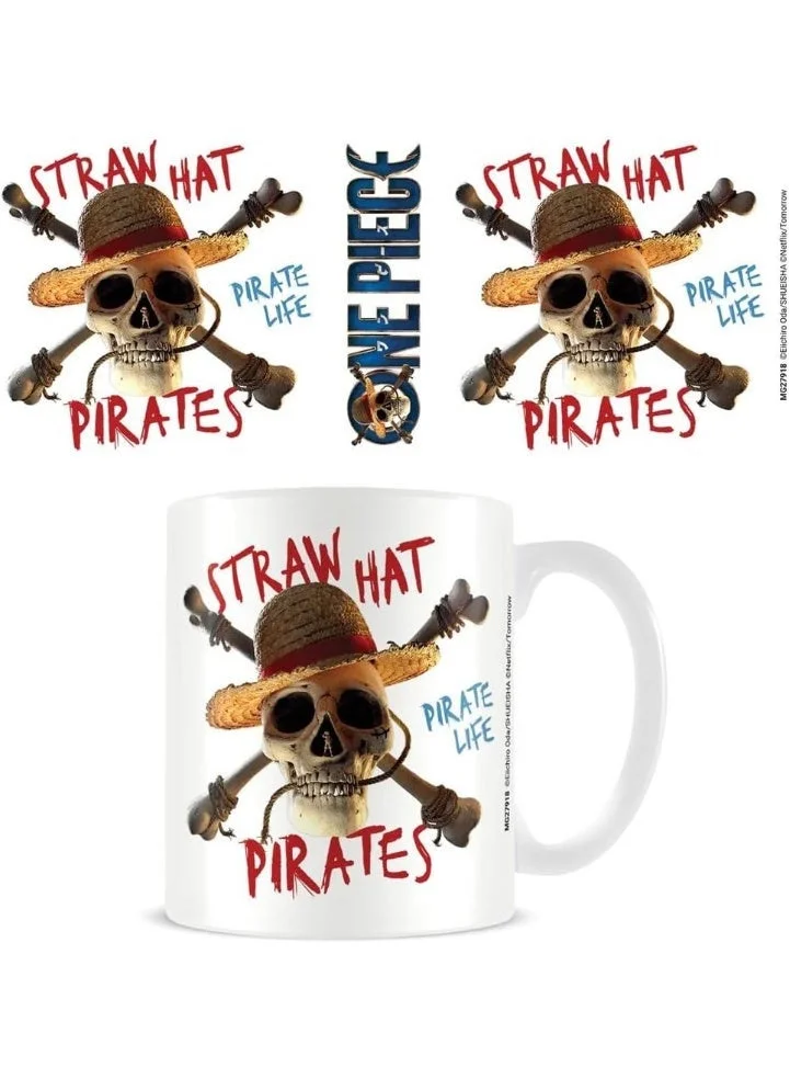 بيراميد One Piece Live Action Straw Hat Pirate Emblem White Mug