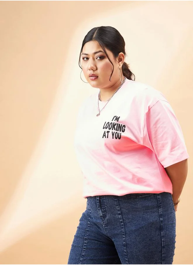 SASSAFRAS Plus Looking At You Graphic Print T-Shirt by Styli