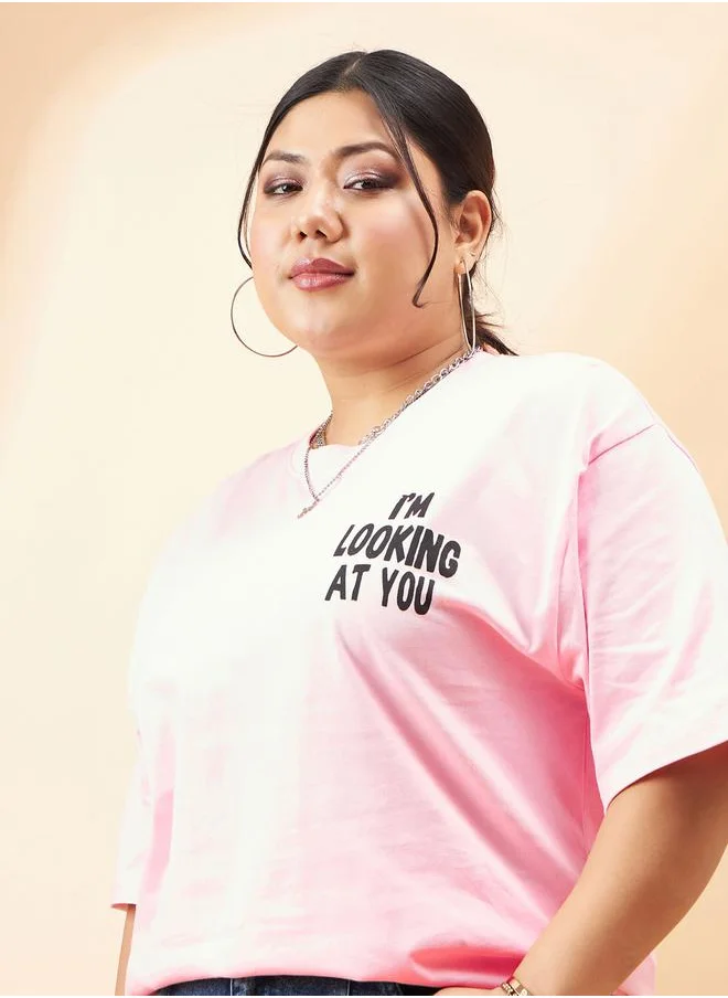 SASSAFRAS Plus Looking At You Graphic Print T-Shirt by Styli
