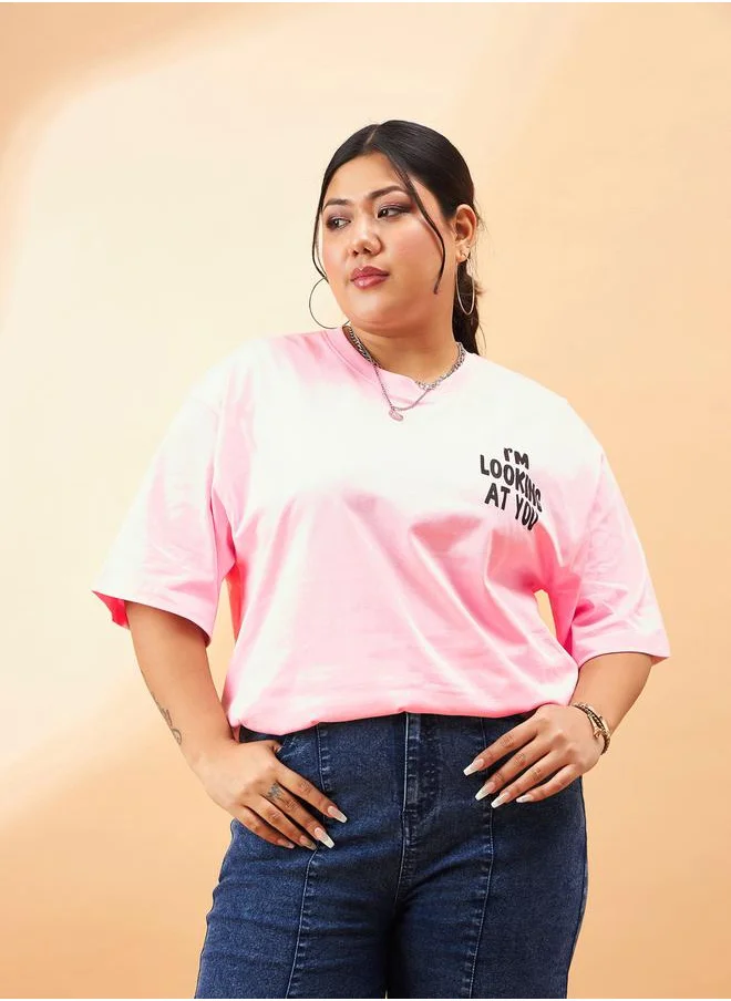 SASSAFRAS Plus Looking At You Graphic Print T-Shirt by Styli