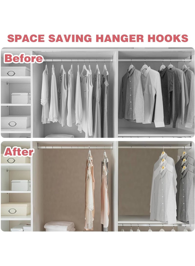 Cobest Clothes Hanger Connector Hooks, 18 Pcs 3 Color Clothes Hanger Connector Hooks Extender Clips Closet Organizer for for All Hangers, Clothes Closet - Image 5