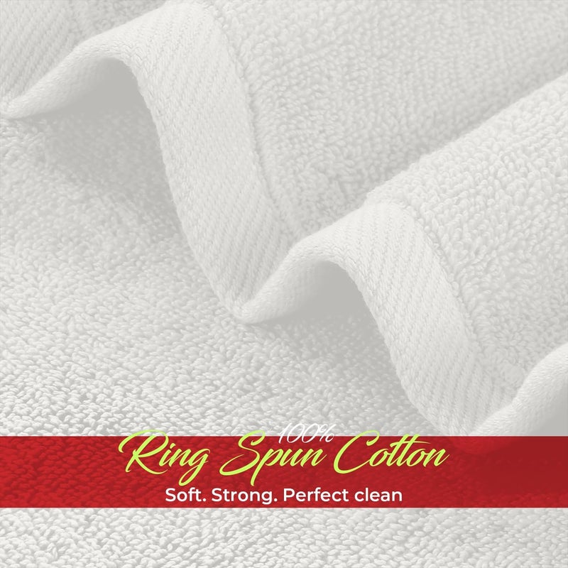 Riverside 24 Pack Washcloths Set - 100% Cotton [12x12 Inches] - Soft, Quick-Dry & Highly Absorbent Face Towels - Perfect for Bathroom, Gym, Hotel, Spa & Travel - White - Image 3