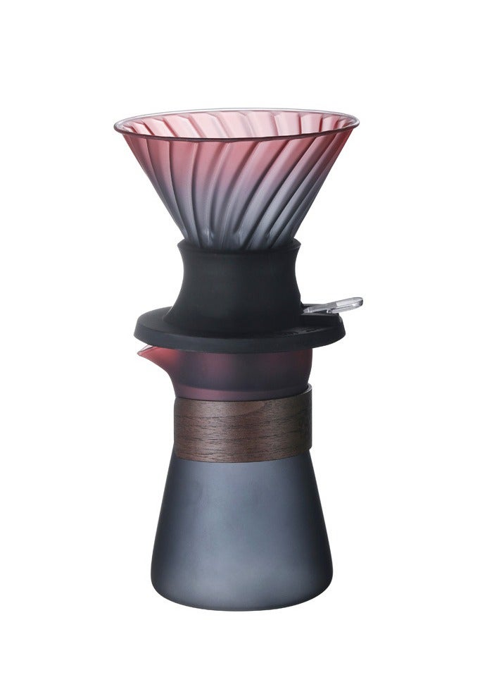 كوب تخمير يدوي V60 كوب فلتر قهوة بالتنقيط وعاء مشاركة القهوة مجموعة مرشح نقع منزلي مناسب للهدايا لمحبي تخمير القهوة يدويًا  - Image 1