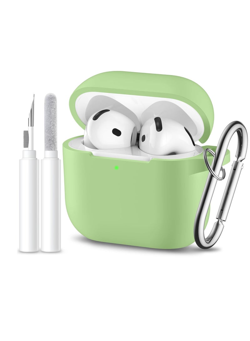 أنيوغرو تناسب الرجال والنساء airpods 4 كم واقية ، تنطبق على الجيل الرابع من airpods 2024 كم واقية التلقائي قفل أمان قفل الغطاء ، مع تنظيف كيت و السلسلة الرئيسية في الجزء الأمامي من الصمام الأخضر مرئية  - Image 1