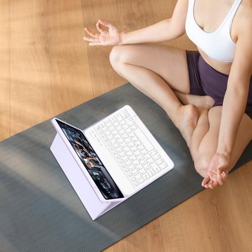 TQQ Keyboard Case for iPad Air 11-inch (M3 2025 / M2 2024) & Air 4th/5th Gen, Magnetic Wireless Detachable Keyboard, Stand Folio Cover with Pencil Holder, Thin & Light (Purple) - Image 4