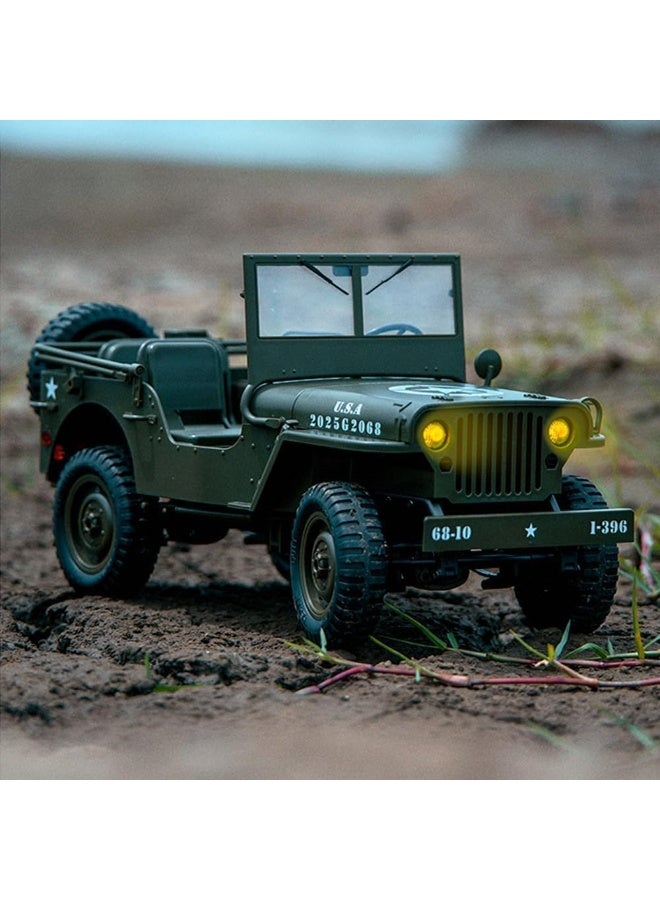 Wheels Remote Control Truck, RC Willys Military Jeep Car 1/10 Scale with Rechargeable Battery 2.4Ghz 4x4 Off-Road Remote-Control Crawler Vehicle for Boys Adult, Birthday Gift - Image 4