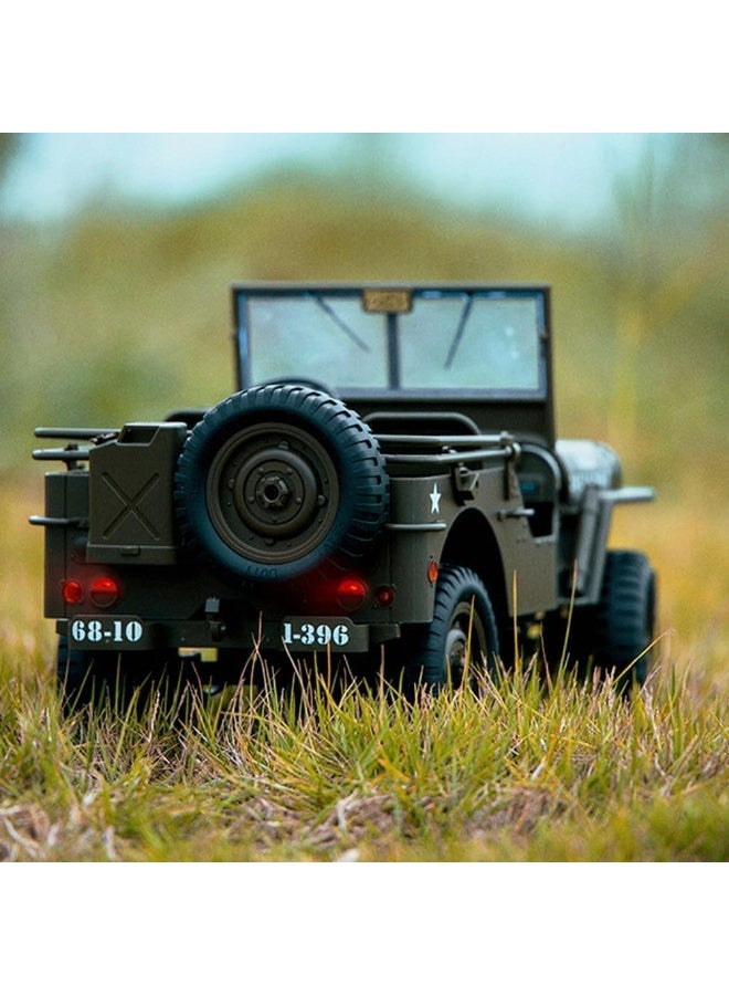 Wheels Remote Control Truck, RC Willys Military Jeep Car 1/10 Scale with Rechargeable Battery 2.4Ghz 4x4 Off-Road Remote-Control Crawler Vehicle for Boys Adult, Birthday Gift - Image 5