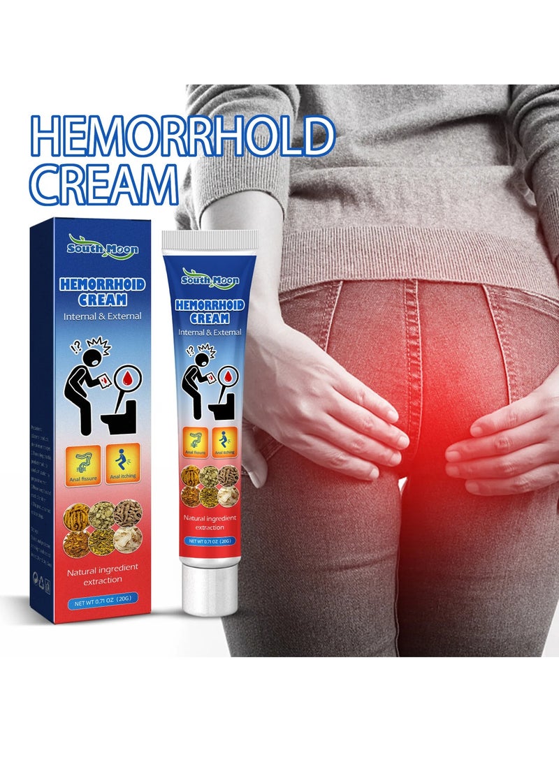 SOUTH MOON Piles Pain Relief Cream, Herbal Mild Healthcare Cream, Pain Reducing Hips Fissure Therapy Ointment, Safe Gentle Swelling Break Hemorrhoid Cream For Cure Swelling Bleeding  - Image 2