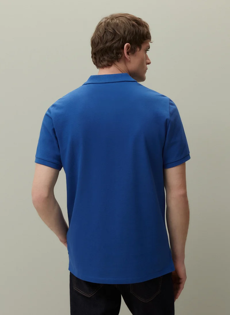 او في اس Ovs Piombo Supima Cotton Pique Polo Shirt