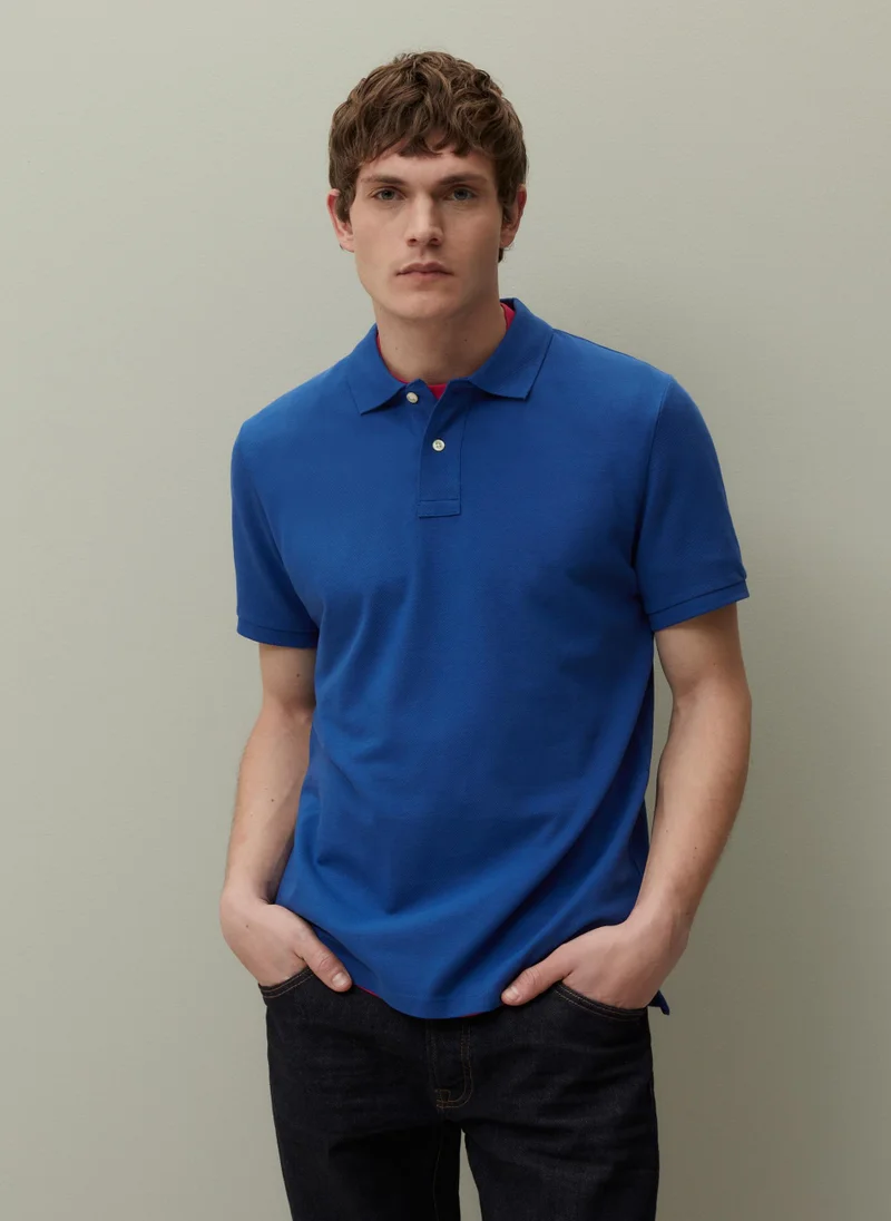 او في اس Ovs Piombo Supima Cotton Pique Polo Shirt