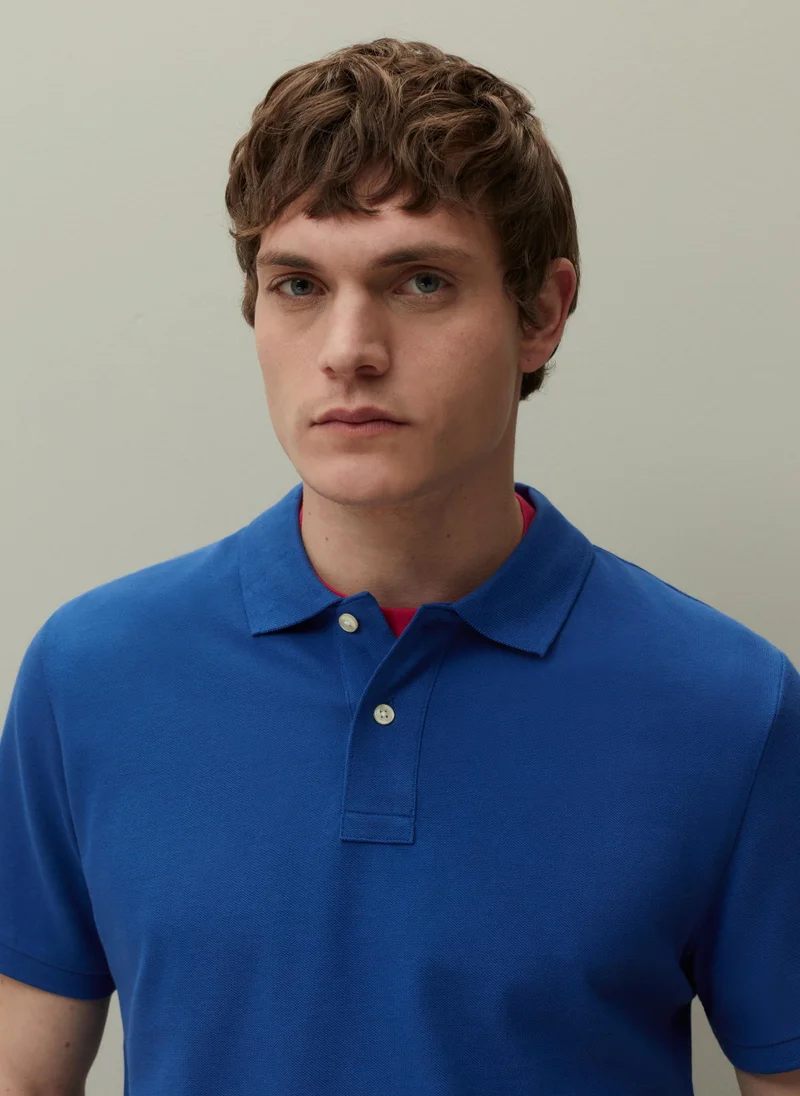 او في اس Ovs Piombo Supima Cotton Pique Polo Shirt