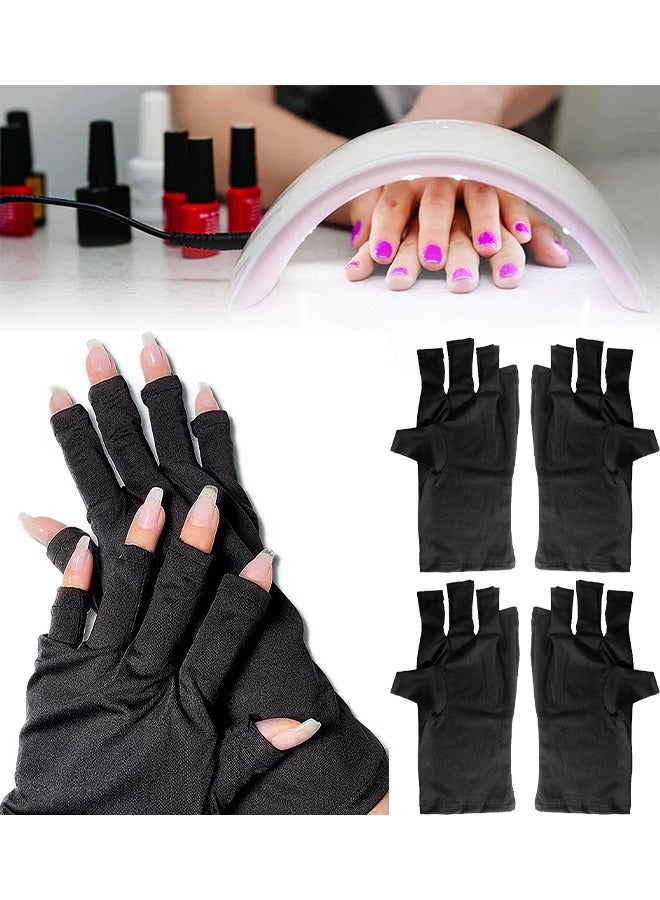 Depend 2 Pairs UV Protection Gloves For Gel Nail Lamp, Skin Care Anti UV Light Gloves For Making Gel Nail Manicures, Fingerless Gloves For Protecting Hands From Nails UV Light  - Image 1