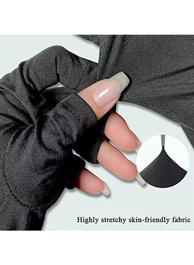 Depend 2 Pairs UV Protection Gloves For Gel Nail Lamp, Skin Care Anti UV Light Gloves For Making Gel Nail Manicures, Fingerless Gloves For Protecting Hands From Nails UV Light  - Image 4