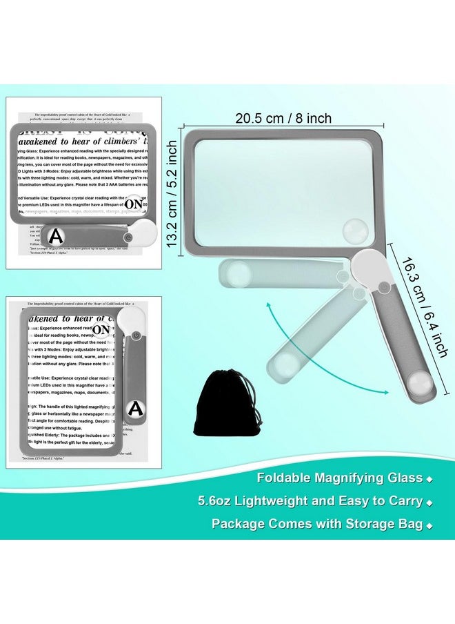 30X 10X 5X Large Magnifying Glass With Light, Rechargeable Foldable Full Book Page Magnifier, 48 Led Light Small Print Magnifier Sheet Lightweight For Low Visual Person And Seniors Light Gray - pzsku/ZBF4F2547E78F1527FE49Z/45/_/1733731585/a0ed6125-a3cb-4926-9bfa-d45b4dac35f0