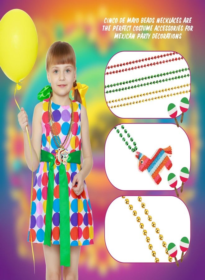 Fahacop 30 Pcs Fiesta Party Necklaces Mexican Beaded Necklaces Bulk for Mexican Fiesta Bachelorette Theme Party Decorations - Image 4