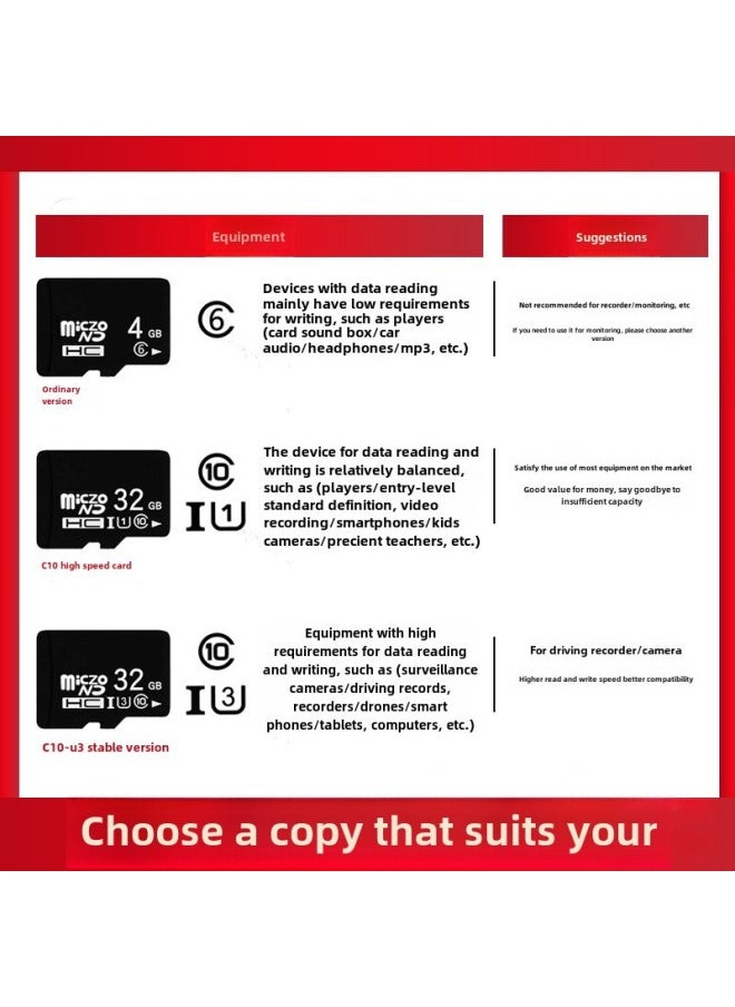 Generic - Memory Card 8G High-speed 16G Monitoring 32G Mobile Phone 128G Recorder TF Card 64G Camera 4G Memory Card-Capacity:High-quality Fixed-band Version 256mb - Image 1