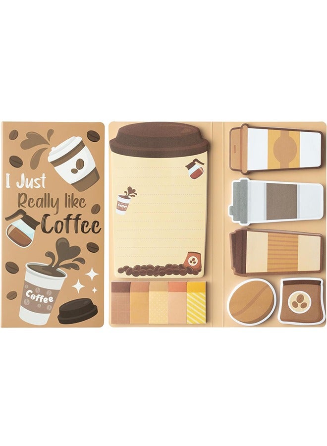 Generic 550 Sheets Sticky Notes Set, I Really Like Coffee Self-Stick Notes Pad, Coffee Lover Self-Adhesive Coffee Cup Writing Memo Pages Sticky to Do Notepad Separation for Kids Employee School Office - Image 1