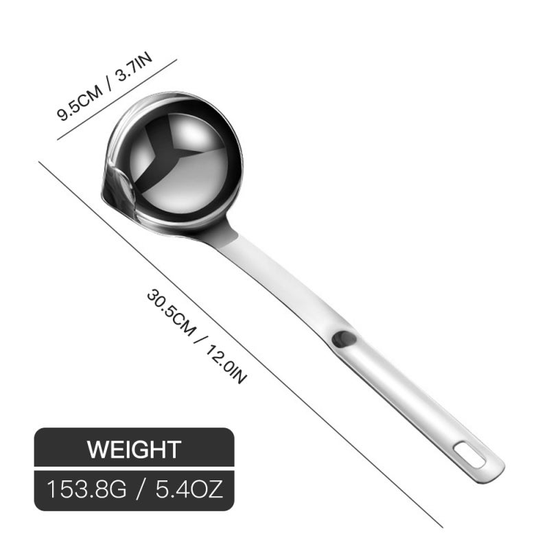 304 Stainless Steel Oil Filter Ladle Heavy-Duty Durable Soup Ladle - Effective Oil Separation Kitchen Tool for Home Kitchen Healthy Meal Prep - Image 5
