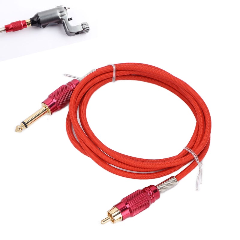 Tattoo Clip Cable 1.8m RCA Tattoo Machine Power Supply Adapter Connect Cable Cord for Tattoo MachineRed - Image 5