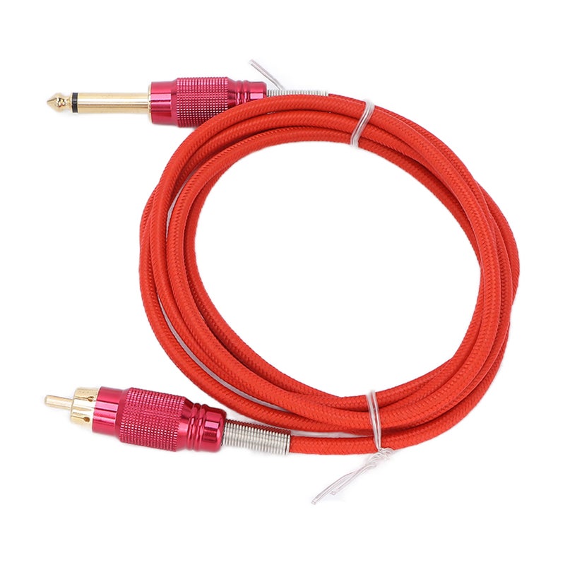 Tattoo Clip Cable 1.8m RCA Tattoo Machine Power Supply Adapter Connect Cable Cord for Tattoo MachineRed - Image 2