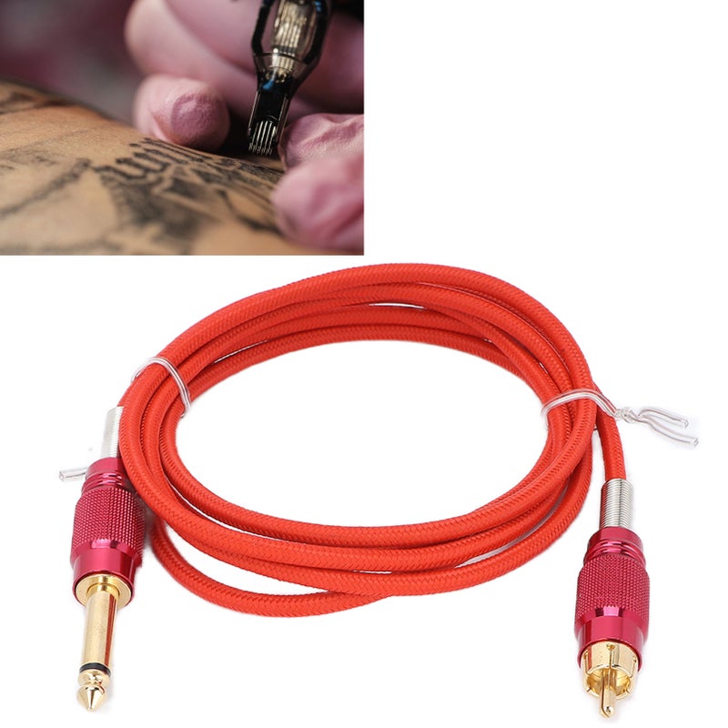 Tattoo Clip Cable 1.8m RCA Tattoo Machine Power Supply Adapter Connect Cable Cord for Tattoo MachineRed - Image 1