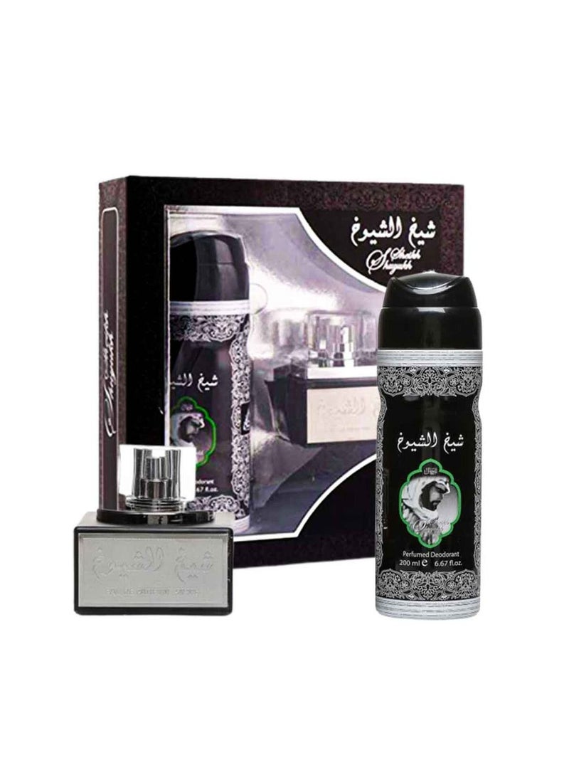 Lattafa - Lattafa Sheikh AlShuyukh Set Gift EDP + Spray For men 50ml+200ml - Image 1