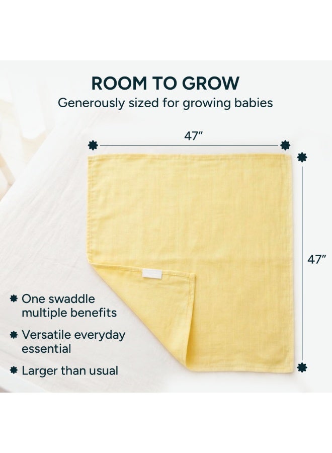 NINTARABABY Extra-Large Swaddle –  Pack of 2, 47" x 47" (119 cm x 119 cm), 100% Organic Premium Muslin Cotton, Ultra-Soft, Breathable & Lightweight, Hypoallergenic, Gifts for Newborn Girls - Image 4