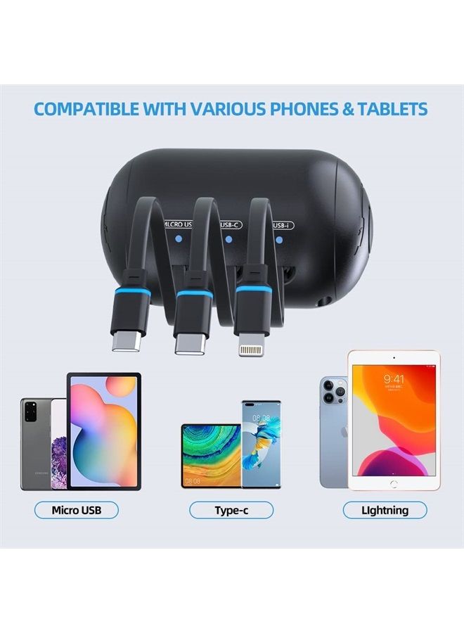 OHLPRO Multi Car Retractable Backseat 3 in 1 36W Car Charging Station Box Compatible with All Phones | iPhone | Samsung | Android | Share Ride Customer Charging Dock Attach to Headrest (Big) - Image 2