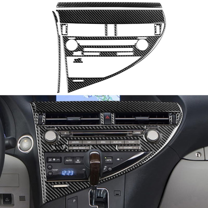 NVCNX Real Premium Carbon Fiber for Lexus RX350 RX450h Accessories 20102012 2011 Car Dash Board Dashboard Infotainment System CD Radio Panel Cover Interior Trim Thick Overlay Sticker Decal 8PCs - Image 2