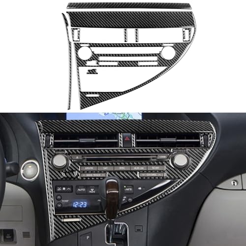 NVCNX Real Premium Carbon Fiber for Lexus RX350 RX450h Accessories 20102012 2011 Car Dash Board Dashboard Infotainment System CD Radio Panel Cover Interior Trim Thick Overlay Sticker Decal 8PCs - Image 1
