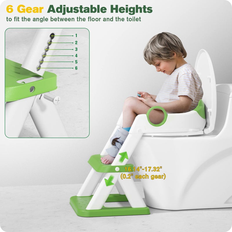 Rabb 1st Potty Training Seat, Upgrade Toddler Toilet Seat for Kids Boys Girls, 2 in 1 Potty Training Toilet, Splash Guard Anti-Slip Pad Step Stool - Image 4