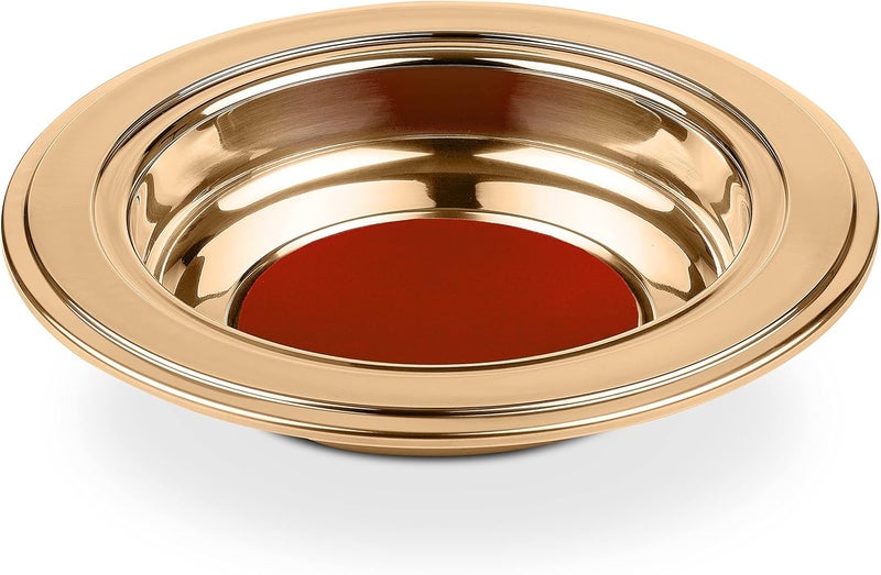 Steadfast Selections (Offering Plate Red) Premium Gold Stainless Steel Offering Plates for Church | Offering Trays | Church Collection Plate | Church Offering Plates - Image 1