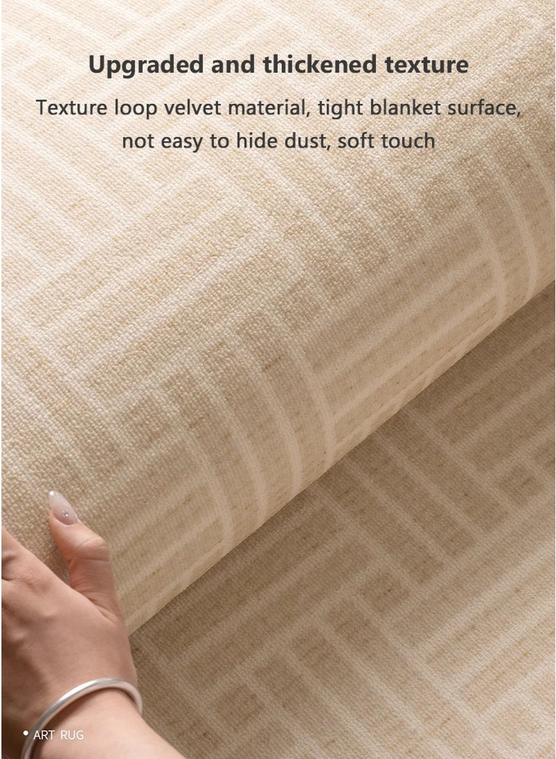 TAPIT 200x300cm Thick Soft Plush Waterproof Stain-Resistant Rug, Nordic Minimalist Non-Slip Carpet for Living Room Sofa & Bedside, Warm Anti-Cold Home Floor Mat (Style E) - Image 3