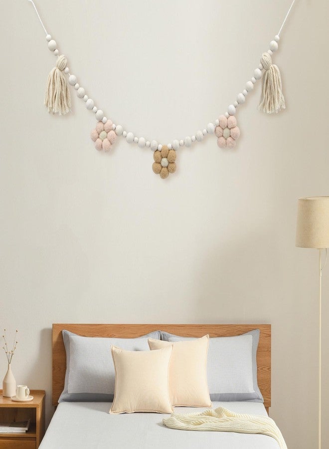 MHLLGN Decorations for Home, 2 Pack Boho Tassel Garland with Wooden Beads and Felt Flower, Wall Decorations for Living Room, Home Decor for Kitchen, Living Room, Entryway - Image 5