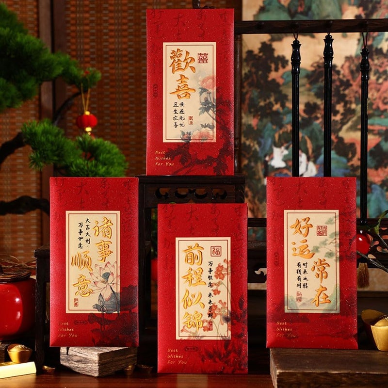 MOLILEAF Red Envelopes with Chinese Characters, Hongbao Red Packets Money Envelopes for Lunar New year, Wedding,Birthday - Image 5