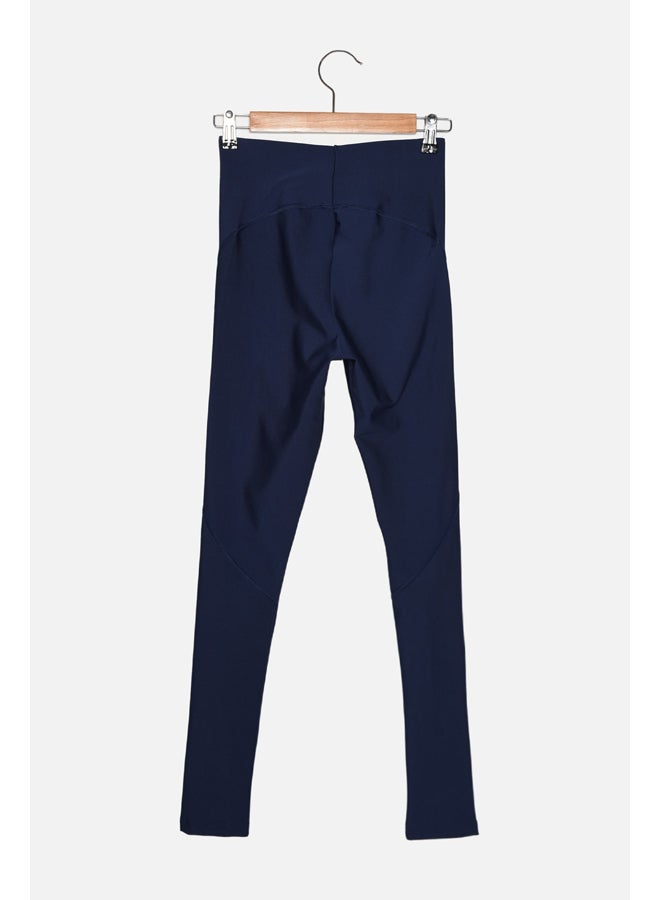 Navy Blue Recovery Full Length Knitted Sports Leggings TWOSS21TA0023