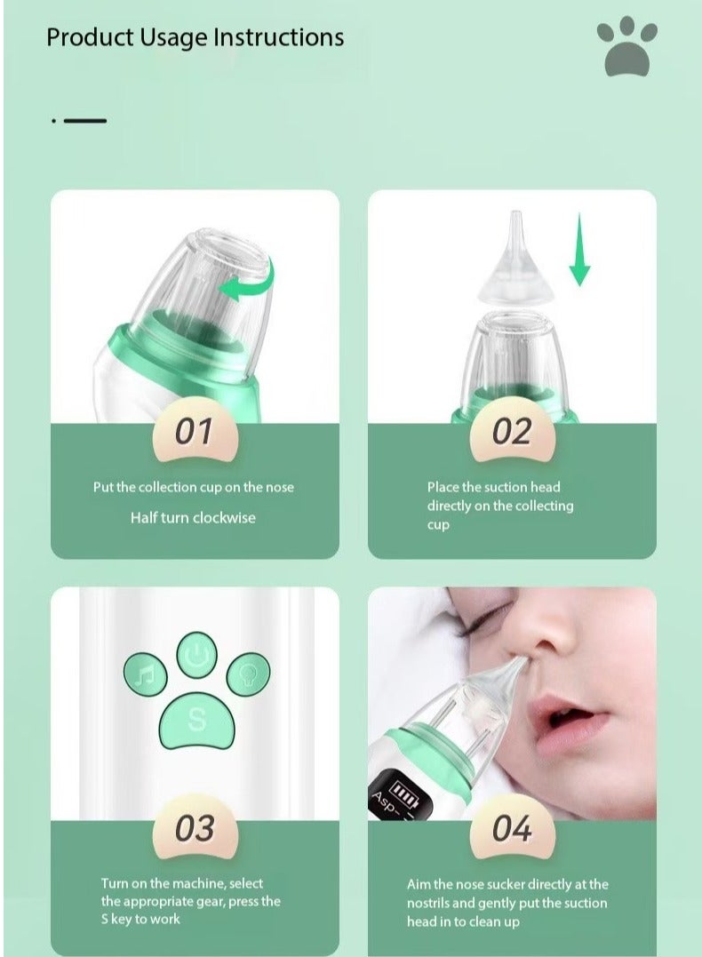 Baby Nasal Aspirator,Electric Baby Nasal Aspirator,Baby Nose Sucker,easy to clean - Image 3
