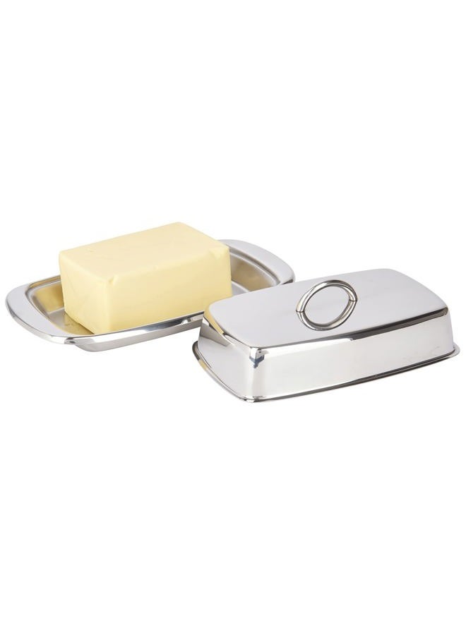 KitchenCraft Stainless Steel Butter Dish and Cover, Labelled - Image 2