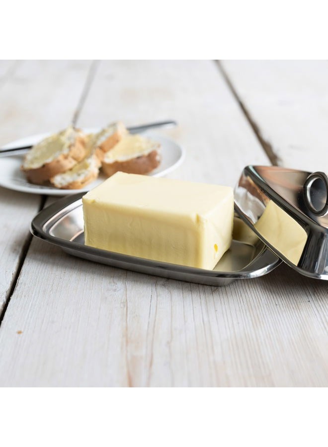 KitchenCraft Stainless Steel Butter Dish and Cover, Labelled - Image 3