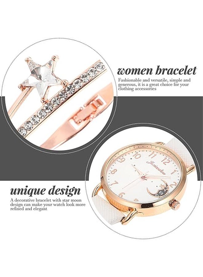 YJ Womens Watch Gifts Set with Bracelet White for Lady Female Girls Minimalist Slim Thin Casual Dress Analog Quartz Wrist Watches - Image 2