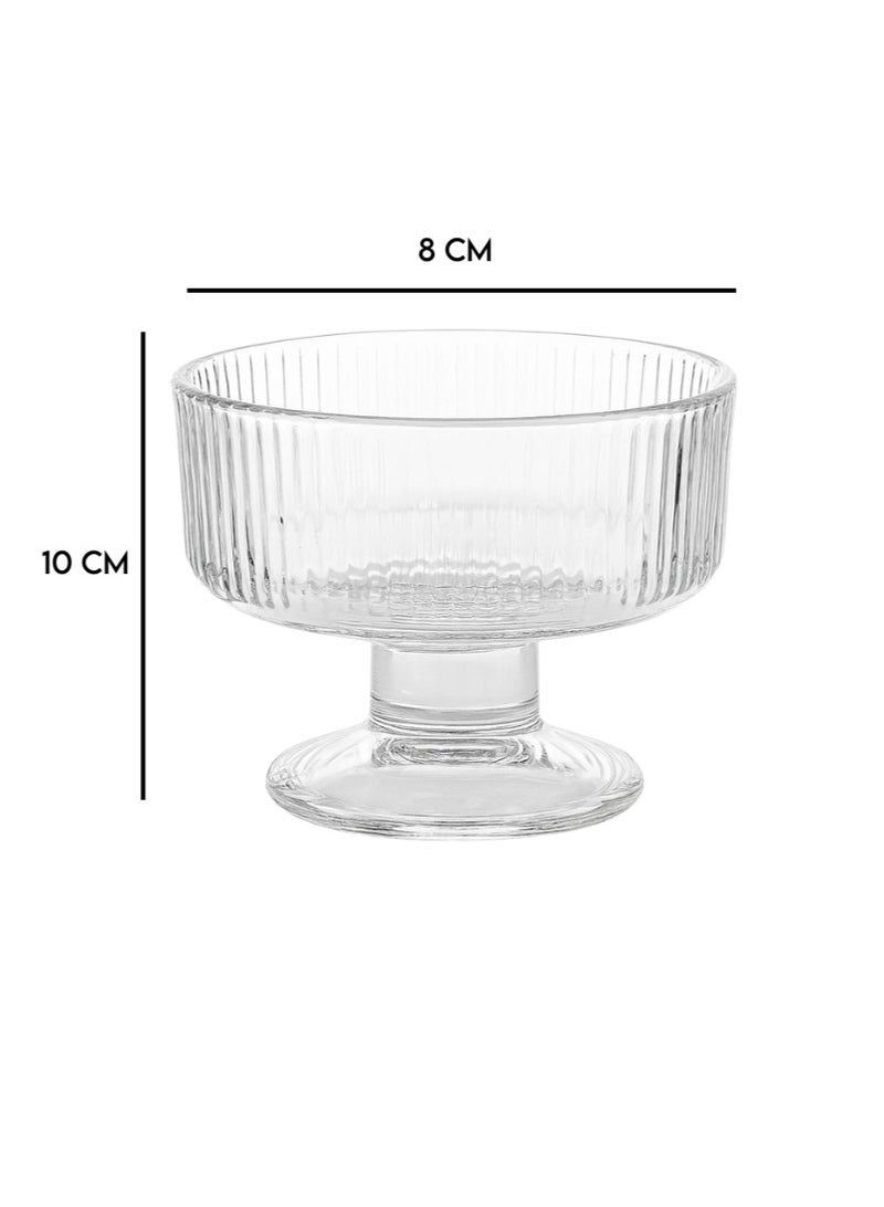 AL-GANNAS Set of 8 Crystal Glass Dessert Bowl Set with Base | Premium Cups for Sweets & Ice Cream - Image 4