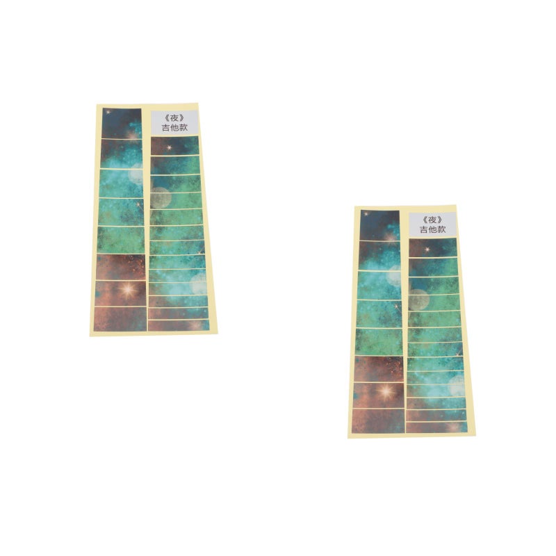 2 Sheets of Delicate Pattern Guitar Self-adhesive Stickers Guitar Fretboard Decals - Image 1