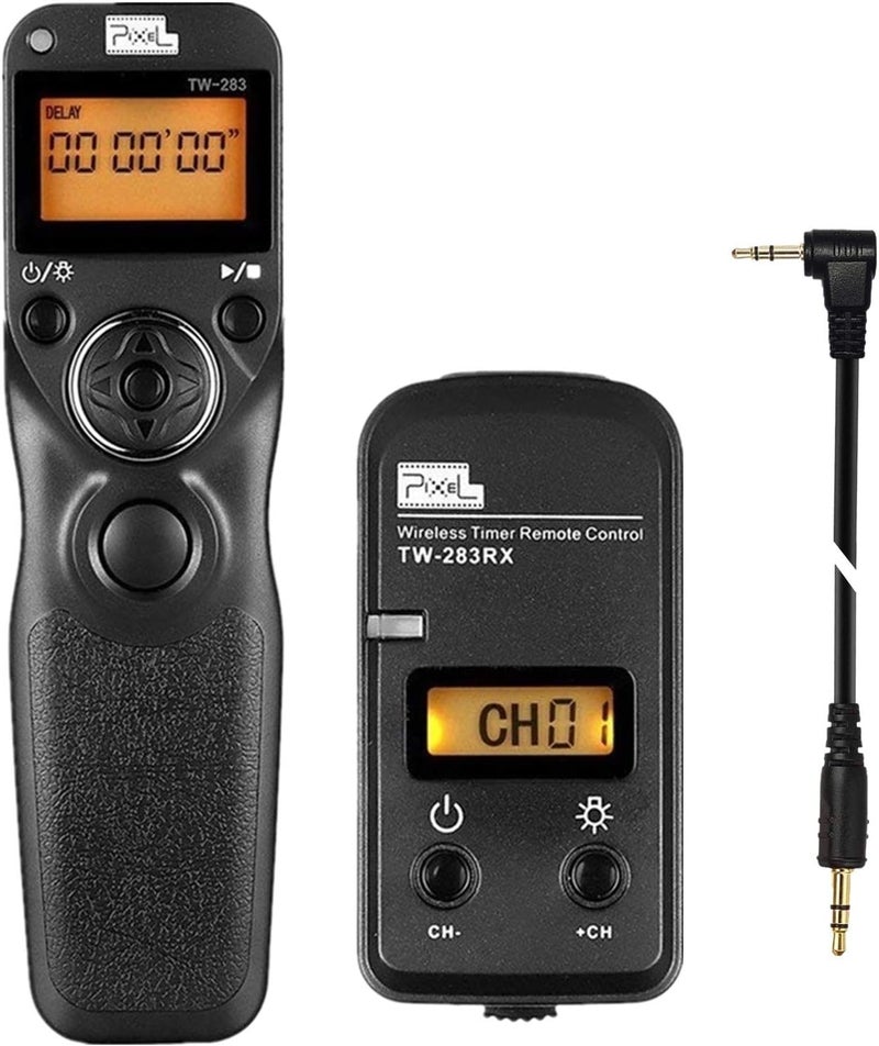 Pixel Remote Shutter Intervalometer TW283-E3 LCD Multi-Function Shutter Remote Release Timer Controller Adapter Compatible with Canon EOS DSLR Pentax Contax Cameras - Image 1