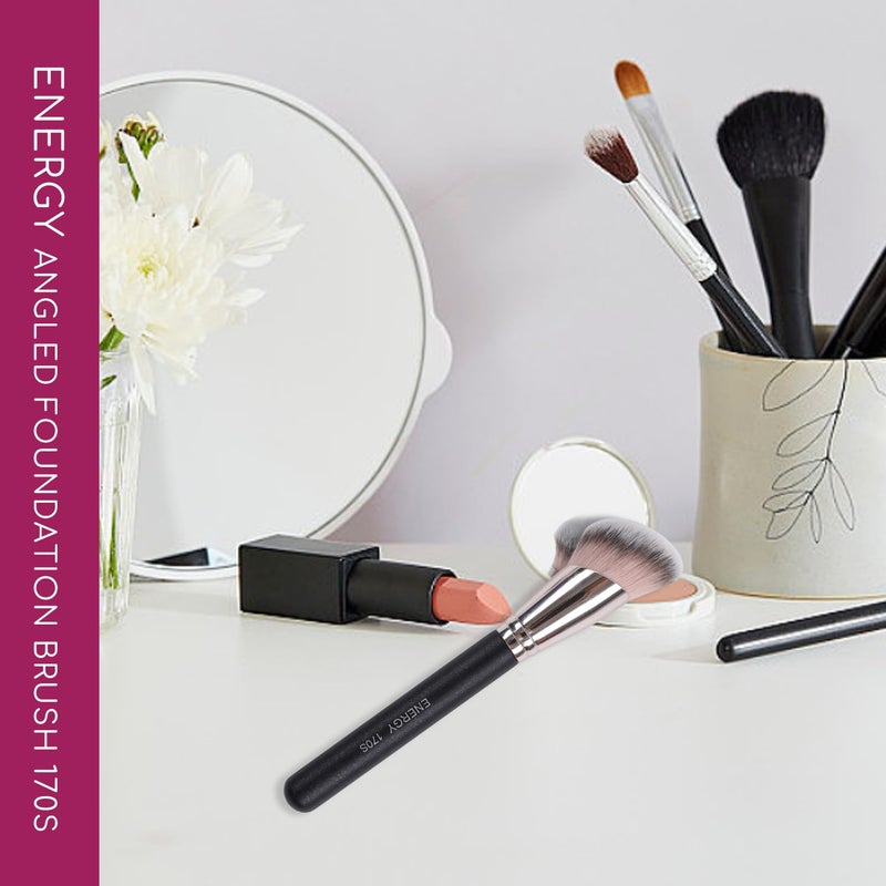 ENERGY Angled Foundation Brush - Large Makeup Brush for Liquid Foundation, Bronzer, Blush, Cream, Powder, Concealer &Contour Blending Face with Vegan Synthetic Bristles - Image 5