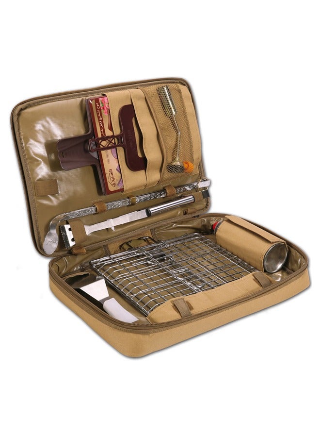 AL SANIDI Complete grill kit Barbecue Tool Set Kaki Set 16 pcs - Image 2